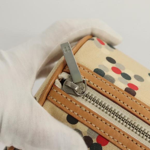 BURBERRY Blue Label Hand Bag Canvas Beige Silver Auth 124153 - Picture 10 of 16